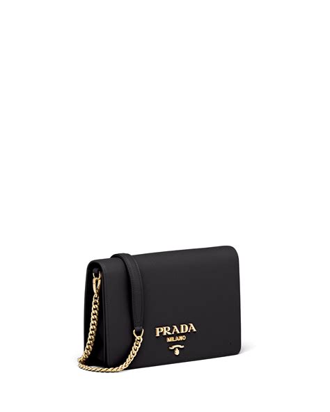 prada saffiano leather mini bag in black